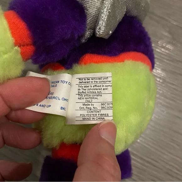 Vintage Great American Toy Co. Neon Green Alien UFO Bright Plush Stuffed Animal - Picture 11 of 14